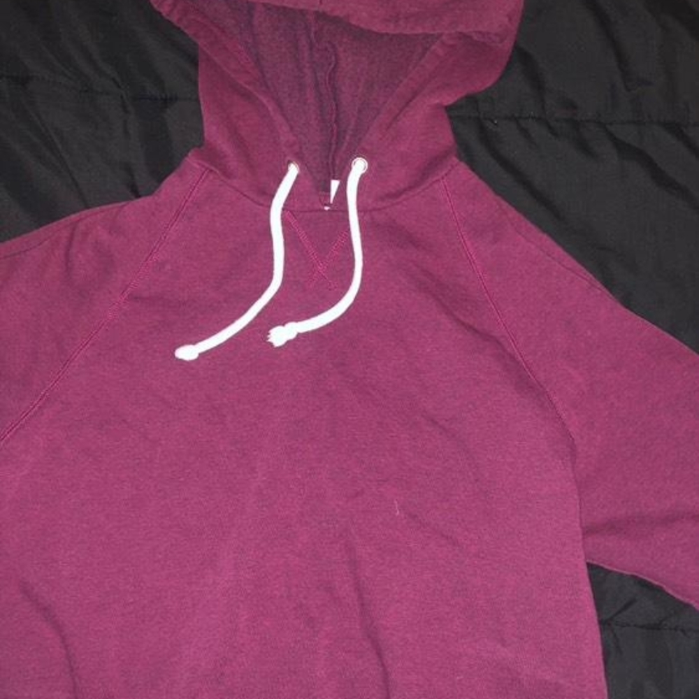 H&M Maroon Hoodie with White Accents